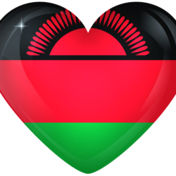 Malawi Large Heart Flag
