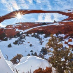 Winter at Arches National Park Utah widescreen wallpapers