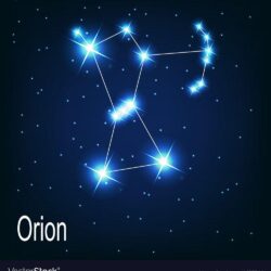 The constellation Orion star in the night sky Vector Image