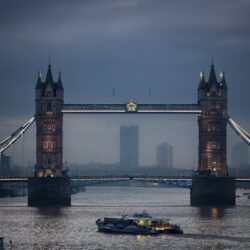 Twin Tower Bridge London at night HD wallpapers