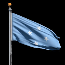 Flag of the Federated States of Micronesia waving in the wind, with