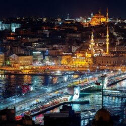 The Bosphorus, The City, Lights, Turkey, Istanbul, Night