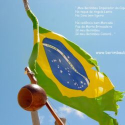 Berimbau Brazil Contemporâneo Brasil Flag Sky Blue Bahia Photo