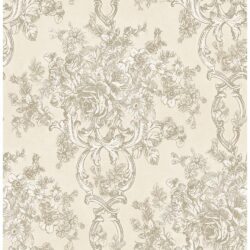 Brewster Potala Cream Fleur De Lis Ogee Wallpapers