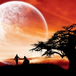 hd love couple wallpapers supermoon romantic night wide