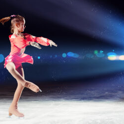 Photo Little girls Ice skate Dance Ice Children