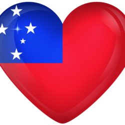 Samoa Large Heart Flag