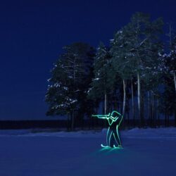 Wallpapers winter, forest, night, silhouette, Olympics, biathlon