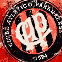 Download wallpapers Clube Atletico Paranaense, 4k, paint art, logo