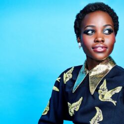 lupita nyongo blue backgrounds wallpapers high quality