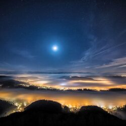 Wallpapers Zurich Switzerland Nature Sky Moon Landscape photography