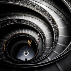 black, spiral, stairways, grayscale, Dark Sector, vatican city