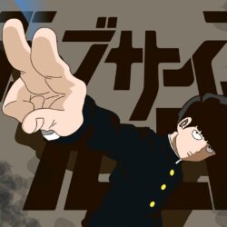 Male anime character in black suit, Mob Psycho 100, Kageyama Shigeo