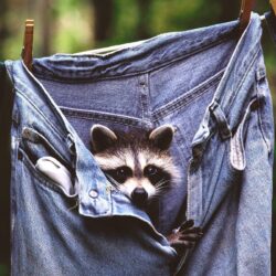jeans, animals, raccoons :: Wallpapers