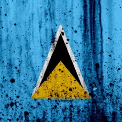 Download wallpapers Saint Lucia flag, 4k, grunge, North America