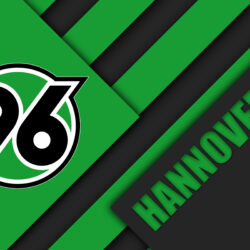 Download wallpapers Hannover 96 FC, 4k, material design, green black