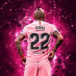 Download wallpapers Arturo Vidal, purple uniform, Barcelona FC