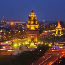 Evening panorama of the city of Phnom Penh