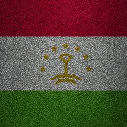 Download wallpapers Flag of Tajikistan, 4k, leather texture