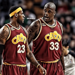 LeBron James and Shaquille O’Neal Cleveland by Hecziaa