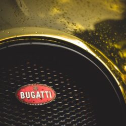Download Bugatti Logo, Water Drops, Supercar, Cars