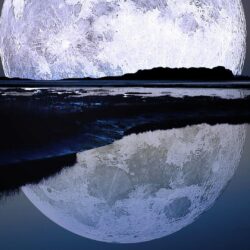Super Moon Water Reflection Android Wallpapers free download