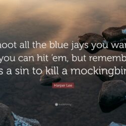 Harper Lee Quote: “Shoot all the blue jays you want, if you can hit