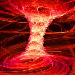 Download wallpapers abstract, red, tornado, fire standard 4