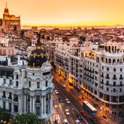 City panorama Madrid, Spain wallpapers and image