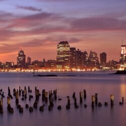Download wallpapers usa, jersey city, new jersey, evening