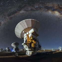 landscape, ALMA Observatory, Atacama Desert, Milky Way, Long