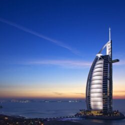 Burj Al Arab Cityscapes Dubai Sunset United Arab Emir