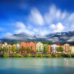 Wallpapers clouds, mountains, lake, home, Austria, Innsbruck image