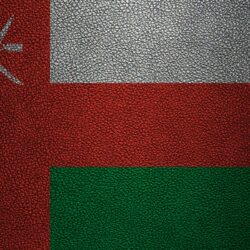 Download wallpapers Flag of Oman, 4K, leather texture, Omani flag
