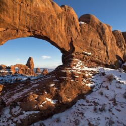 landscape, Rock Formation, Arch, Snow, Utah Wallpapers HD / Desktop