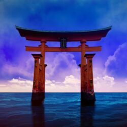 A Torii Gate in the Japanese Sea HD Wallpapers