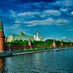 HD Backgrounds Russia Moscow Red Square Building River Wallpapers