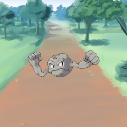 074 Street Pokeball Geodude Ishitsubute