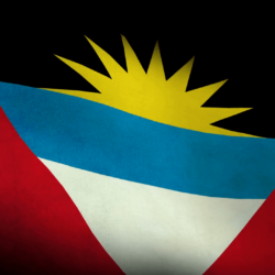 Low Angle view of National flag of antigua and barbuda backgrounds