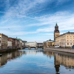Pictures Sweden Gothenburg Bridges Rivers Cities Houses