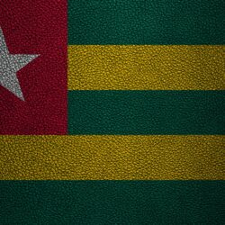 Download wallpapers Flag of Togo, Africa, 4k, leather texture, flags