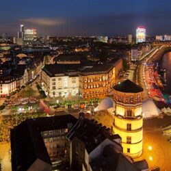 Düsseldorf Colourful German City Beautiful Night View Germany Hd