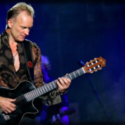 Download Wallpapers Sting, Guitar, Play, Shirt, Show 4K