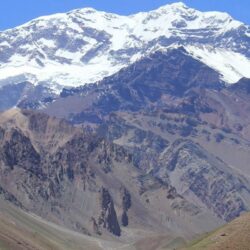 Download Aconcagua Mount, Snow Line, Field, Sky Wallpapers