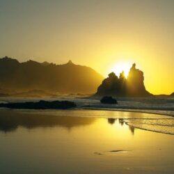 Sunset: Glow Tenerife Sunset Water Reflection Picture Free Download