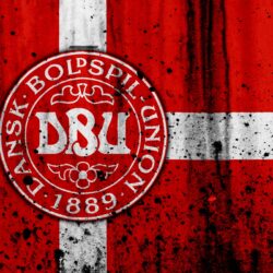 Download wallpapers Denmark national football team, 4k, logo
