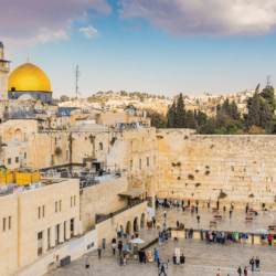 View to Western Wall known at the Wailing Wall or Kotel in Jerusalem