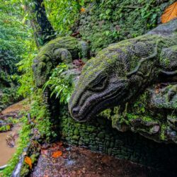 ubud monkey forest ubud bali indonesia statue of a komodo dragon