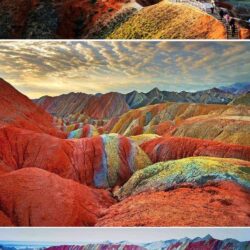Mountains Park Danxia Nature China Landform Colorful Geological