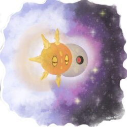 Pokemon Sun and Moon~Lunatone and Solrock by Kiera